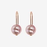 Boucles d'oreilles pendantes en argent 925 plaqué or 18Kt avec perles d'eau douce Ming Ø 12/13 mm