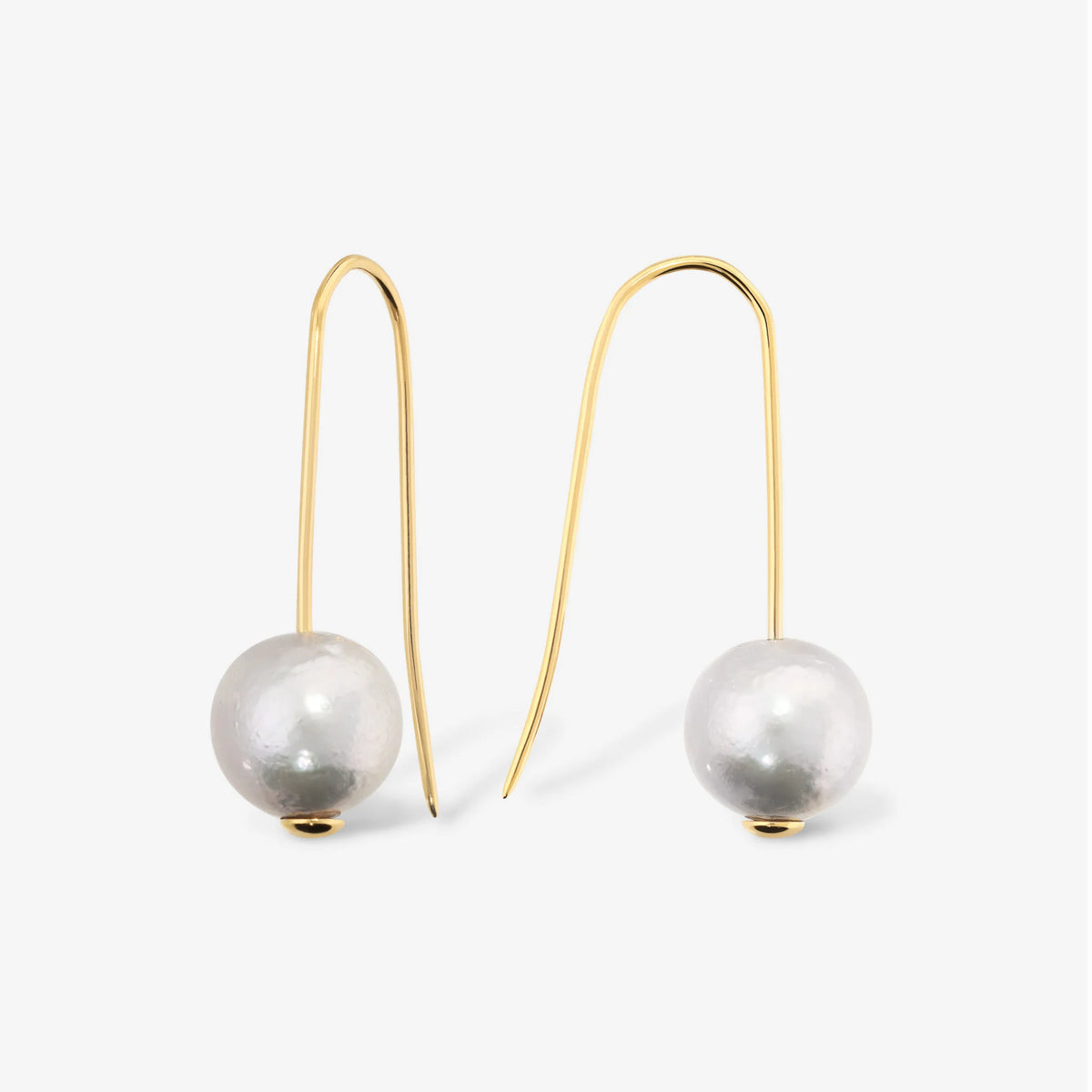 Orecchini Pendenti in Argento 925 placcato Oro Giallo 18Kt con Perle Ming d'Acqua Dolce Ø 12/13 mm