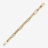 Bracelet à maillons ovales maxi en argent 925 doré à l'or fin 18ct avec élément pavé de zircones cubiques