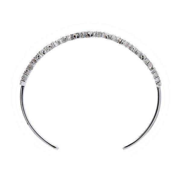 Rigid Bracelet in Rhodium plated 925 Silver with Cubic Zirconia