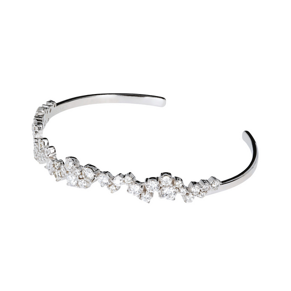 Rigid Bracelet in Rhodium plated 925 Silver with Cubic Zirconia