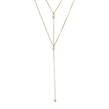 Multistrand Tie Necklace in 18Kt Yellow Gold plated 925 Silver with Cubic Zirconia