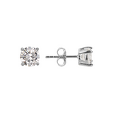Rhodium-plated 925 Sterling Silver Point Light Earrings with Cubic Zirconia
