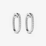 Boucles d'oreilles ovales en argent 925 avec zircons cubiques