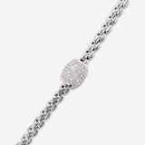 Venetian Mesh Bracelet in Rhodium plated 925 Silver with Cubic Zirconia Pavé