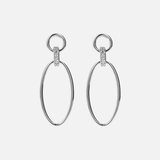 Boucles d'oreilles pendantes ovales en argent 925 avec zircons cubiques