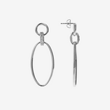 Boucles d'oreilles pendantes ovales en argent 925 avec zircons cubiques