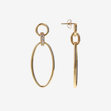 Boucles d'oreilles pendantes ovales en argent 925 avec zircons cubiques