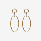 Boucles d'oreilles pendantes ovales en argent 925 avec zircons cubiques