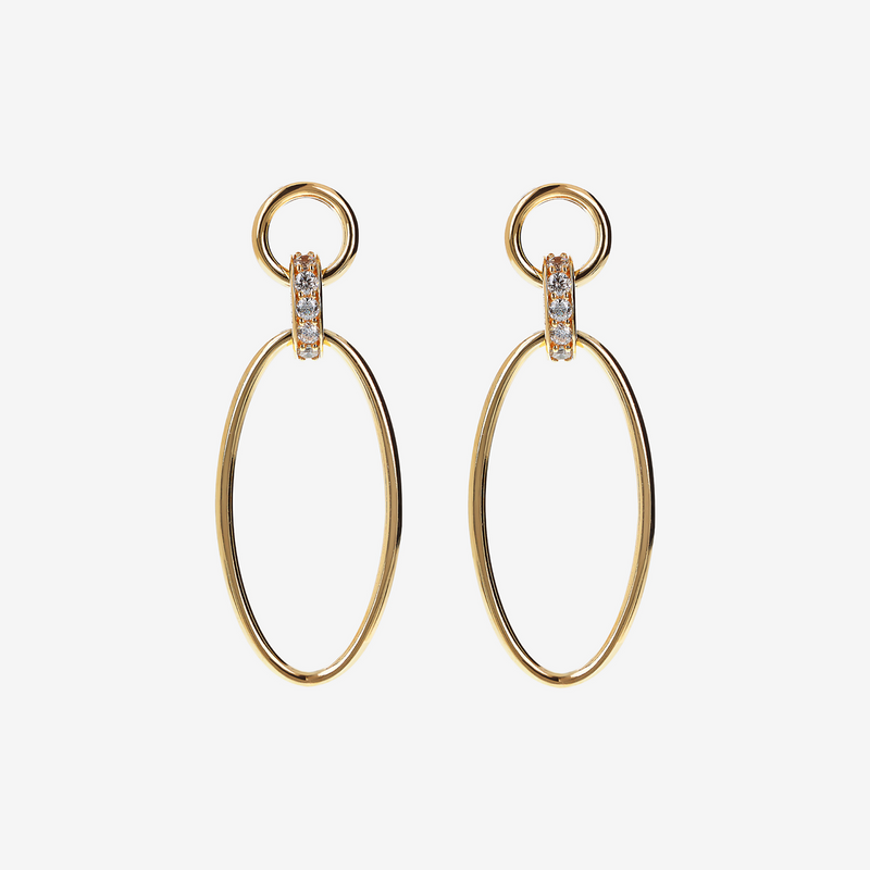 Boucles d'oreilles pendantes ovales en argent 925 avec zircons cubiques