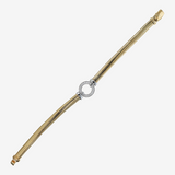 Tubogas Bracelet in 18Kt Yellow Gold Plated 925 Silver with Cubic Zirconia Pavé