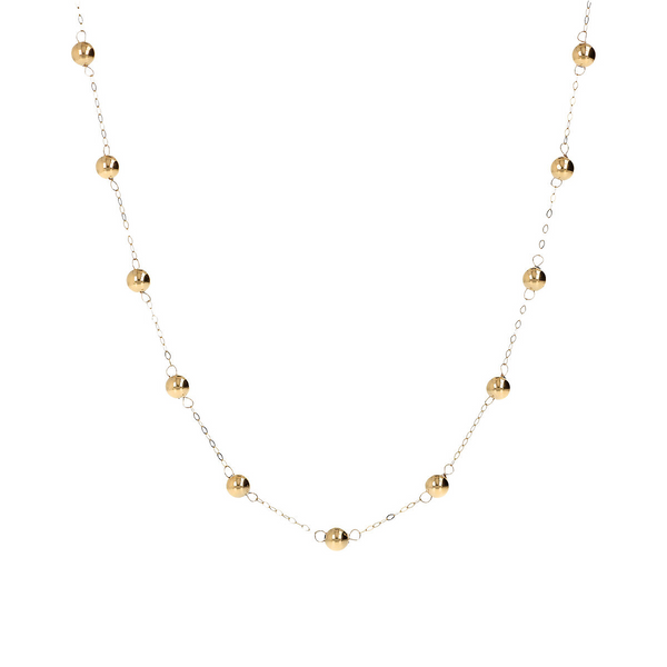750 Gold Choker Necklace with Lucide Bead