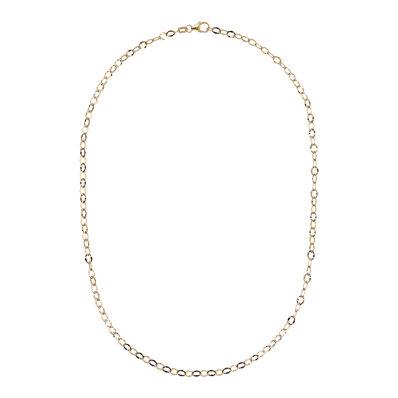 750er Gold-Halskette mit gewellten kleinen Gliedern, 40 cm