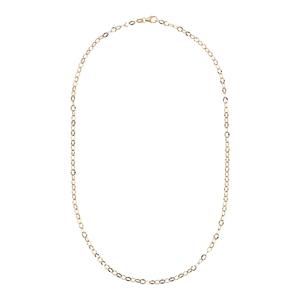 750er Gold Halskette mit gewellten kleinen Gliedern, 45 cm