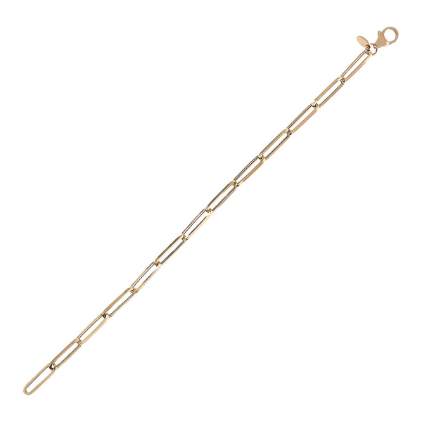 750 Gold Bracelet with Rectangular Links 18cm