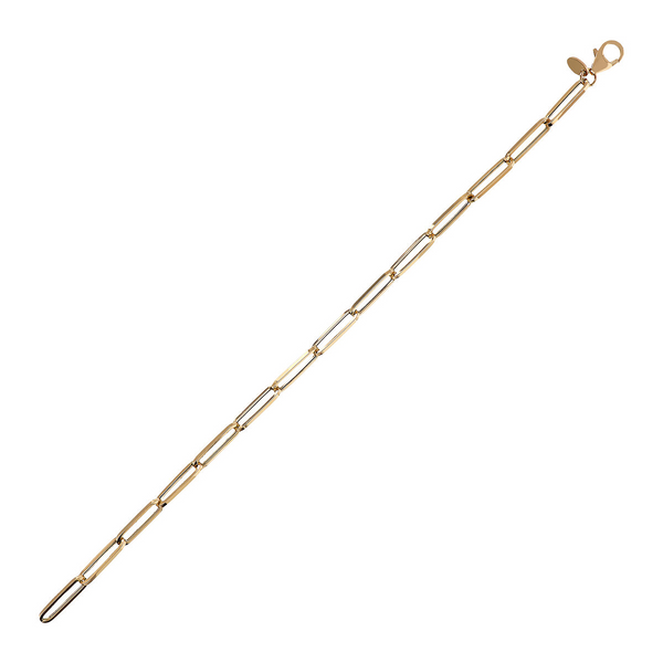 750 Gold Bracelet with Rectangular Links 19cm