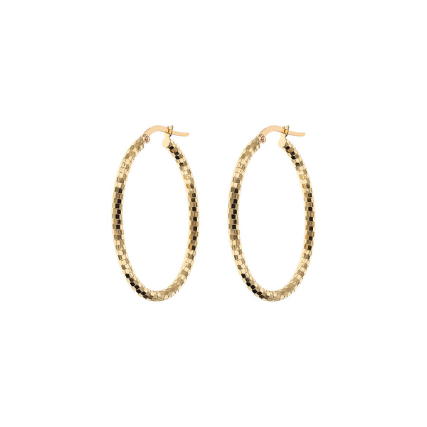 Oval diamond earrings in 750 gold, length 4cm