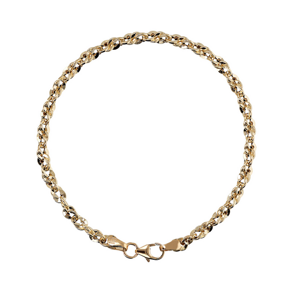 750 Gold Bracelet with Diamond French Rope Mesh