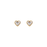 Light Point Heart Earrings in 750 Gold with Cubic Zirconia