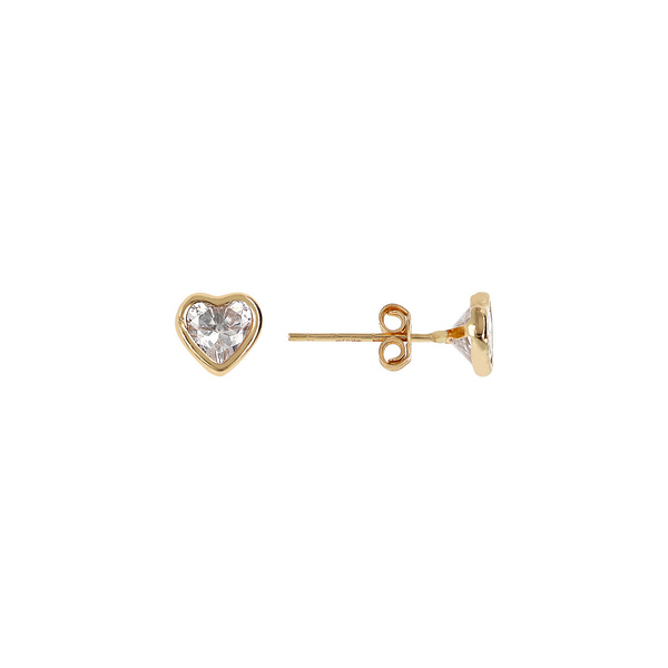 Light Point Heart Earrings in 750 Gold with Cubic Zirconia