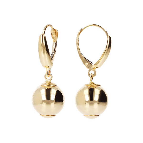 750 Gold Pendant Earrings with Lucide Beads