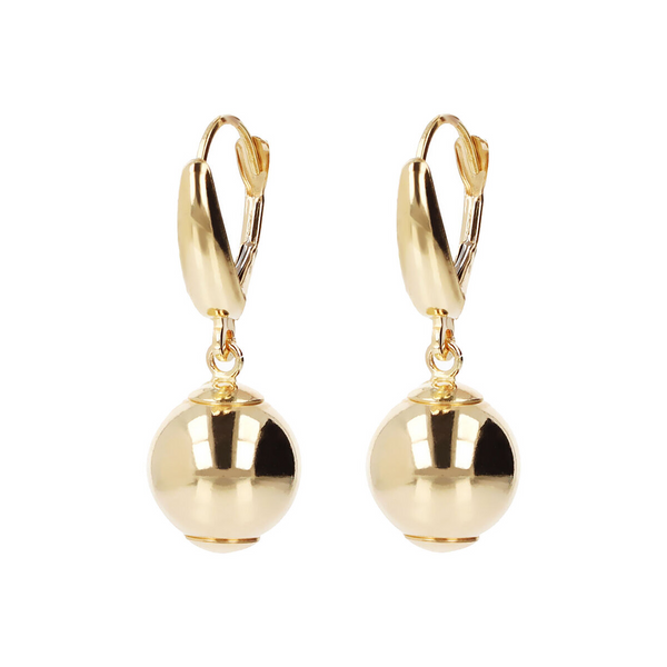 750 Gold Pendant Earrings with Lucide Beads