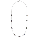 Long collier chaîne Rolo avec perles d'eau douce baroques