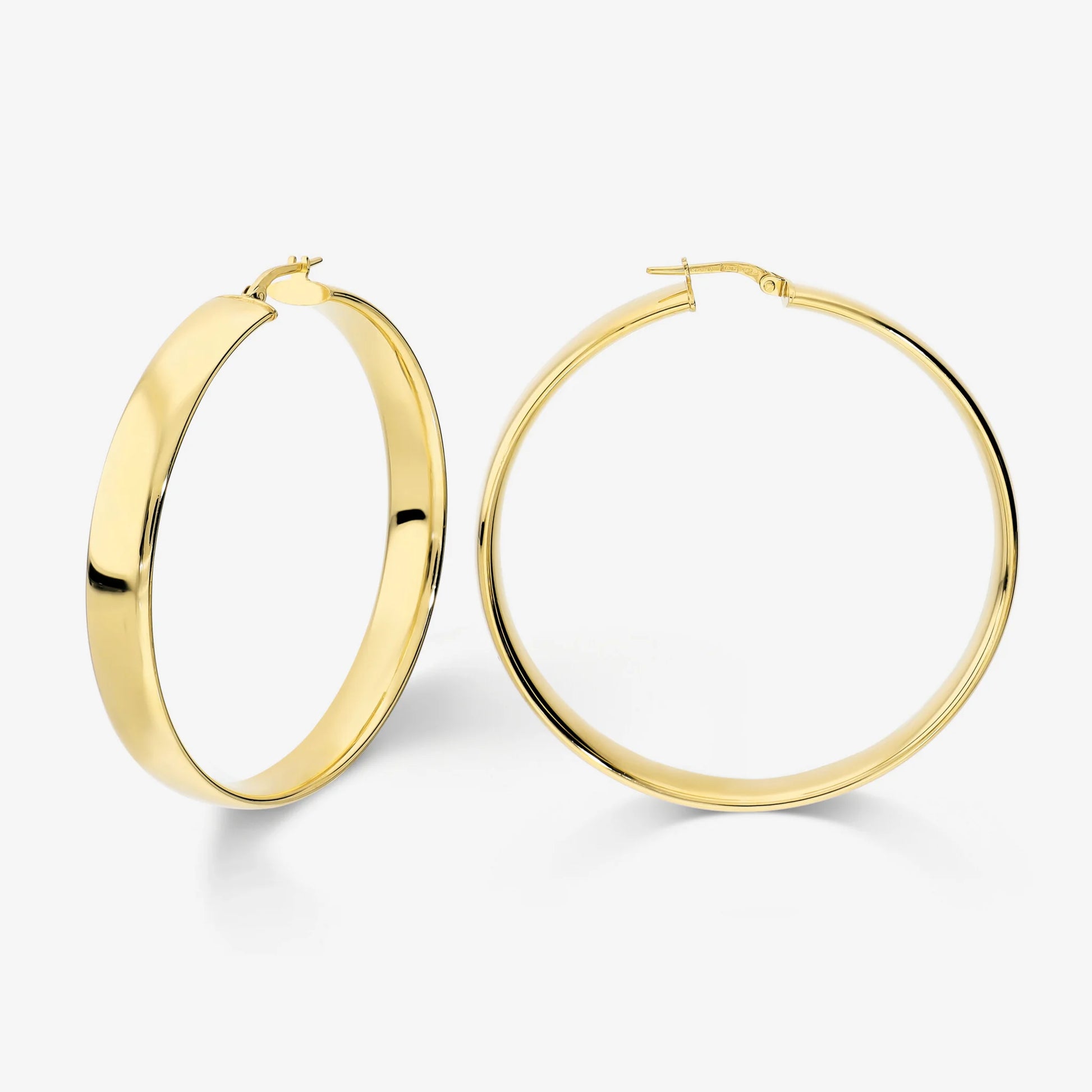 Orecchini a Cerchio Maxi in Argento 925 placcato Oro Giallo 18Kt