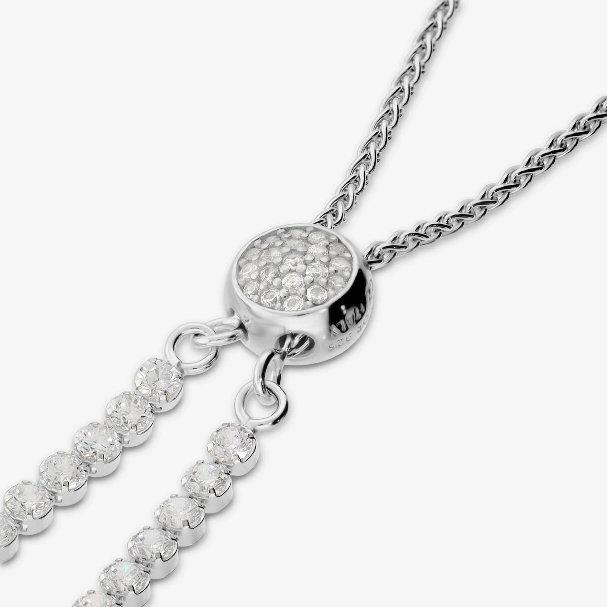 925 Silver Tennis Bracelet plated with Platinum with Cubic Zirconia