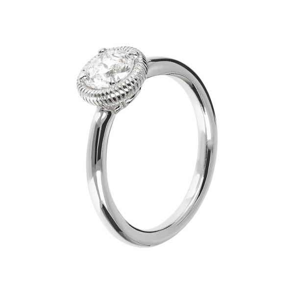 Solitaire Ring in Silver with White Cubic Zirconia