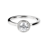 Solitaire Ring in Silver with White Cubic Zirconia