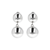 Pendant Earrings in Silver with Double Sphere