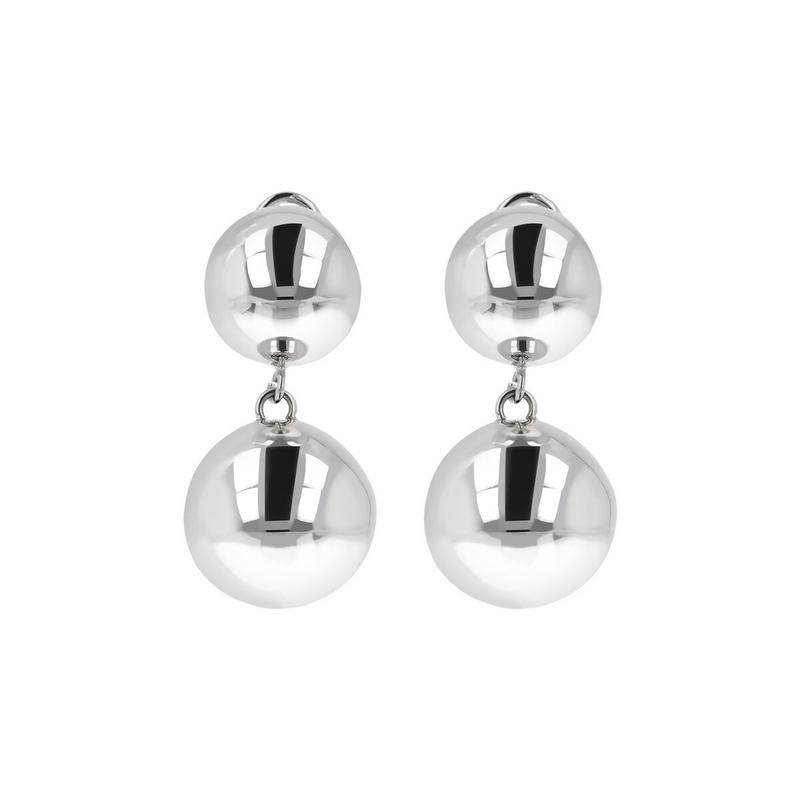 Ohrringe aus Silber mit Doppelkugel