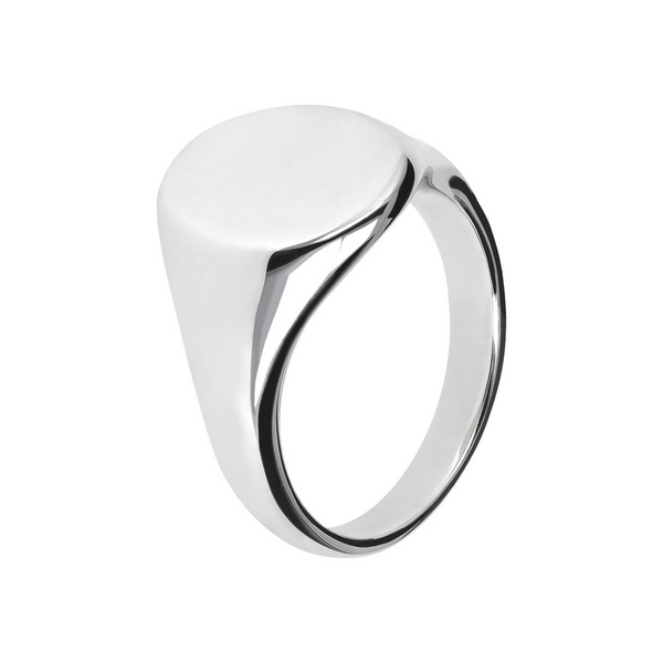 Oval Shaped Silver Chevalier Ring