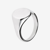 Anello Chevalier Ovale in Argento 925 placcato Platino