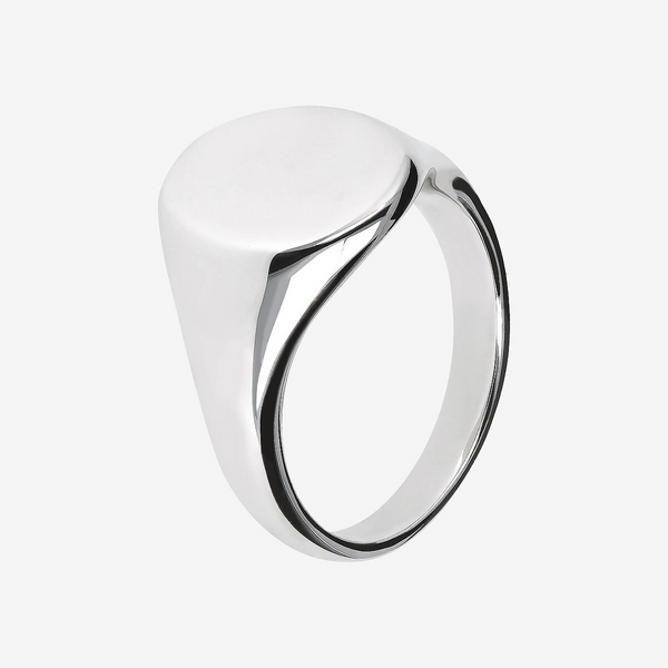 Bague Chevalier en Argent de Forme Ovale