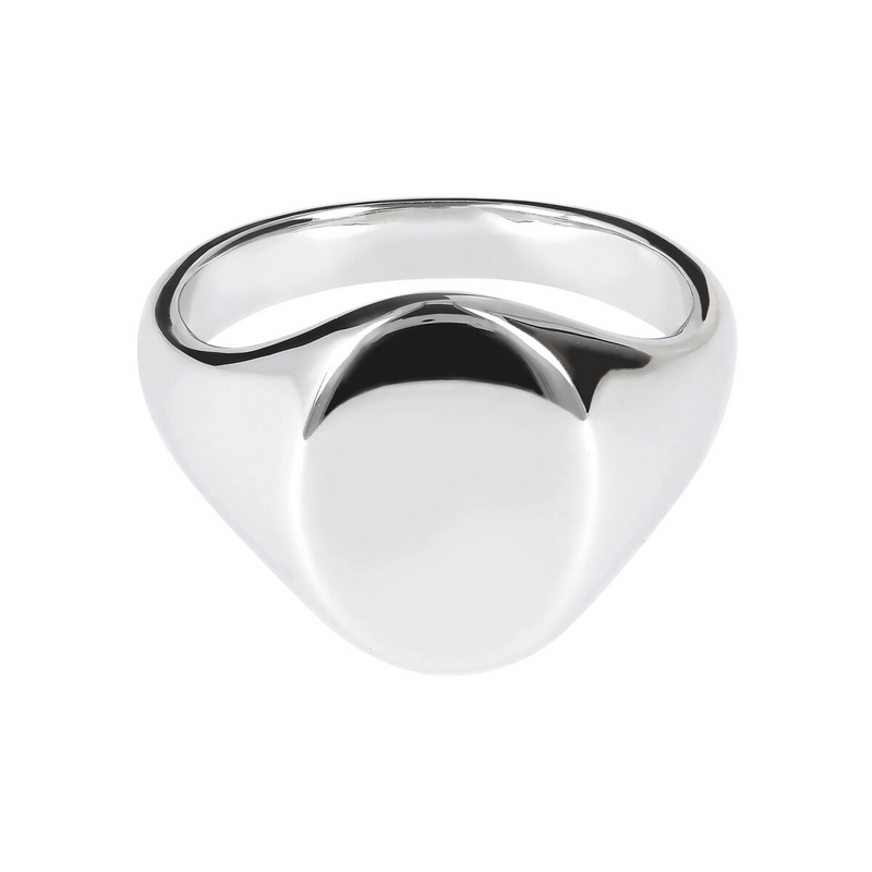Oval Shaped Silver Chevalier Ring