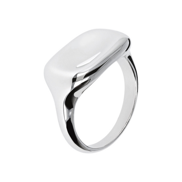 Rectangular Shaped Silver Chevalier Ring