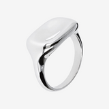 Rectangular Shaped Silver Chevalier Ring