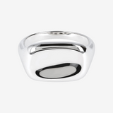 Rectangular Shaped Silver Chevalier Ring