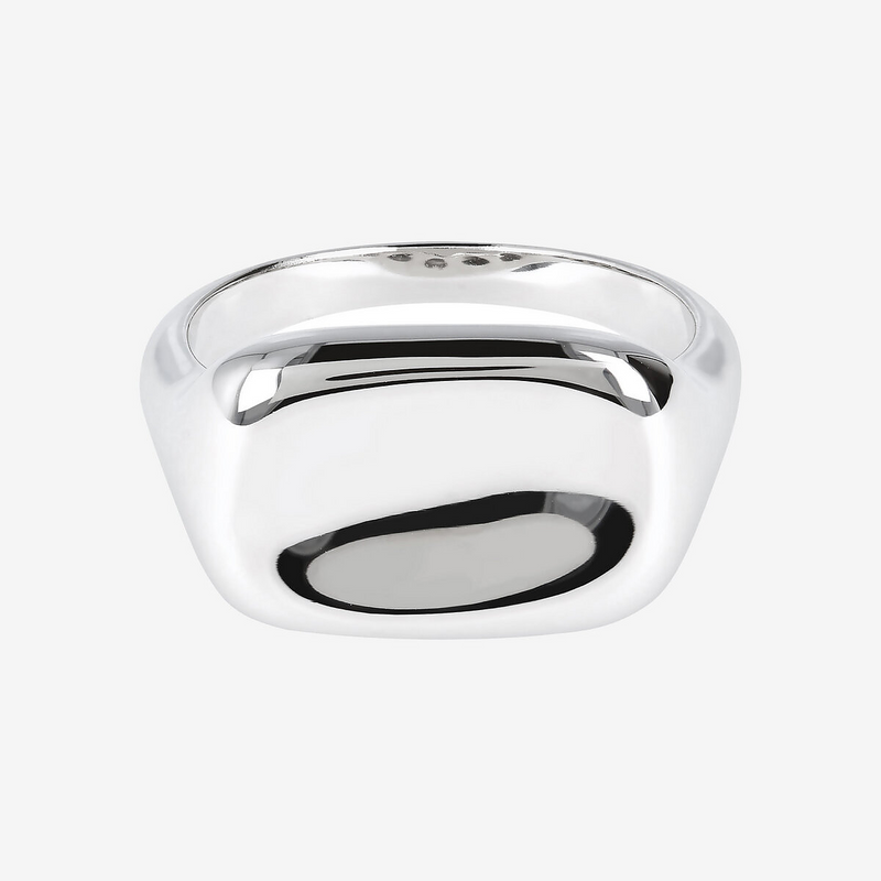 Rectangular Shaped Silver Chevalier Ring