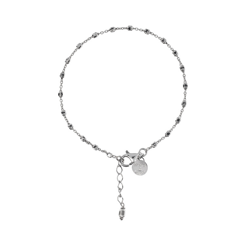 Rosary Bracelet in Silver with Square Motifs