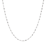 Silver Rosary Necklace with Square Motifs