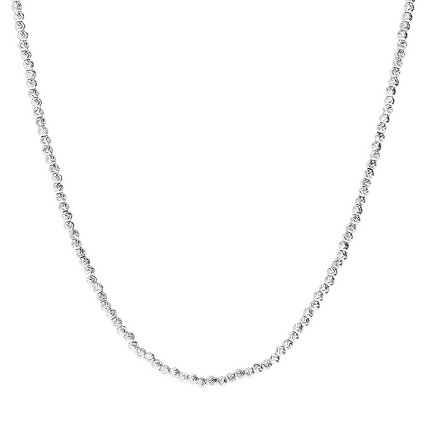 Silver Necklace with Diamond Spheres