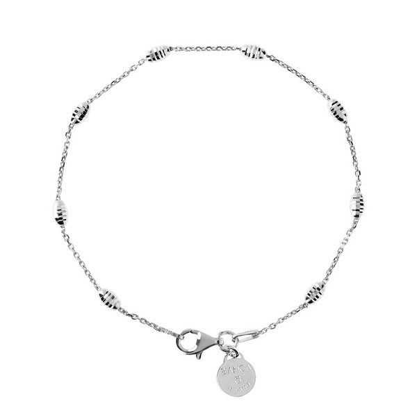 Silver Bracelet with Forzatina Chain and Oval Motifs