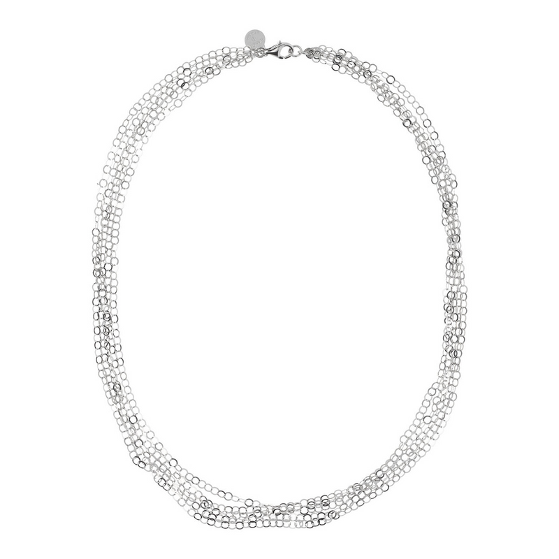 Silberne Halskette mit mehrsträngiger Kette