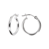 Round Shape Silver Hoop Earrings