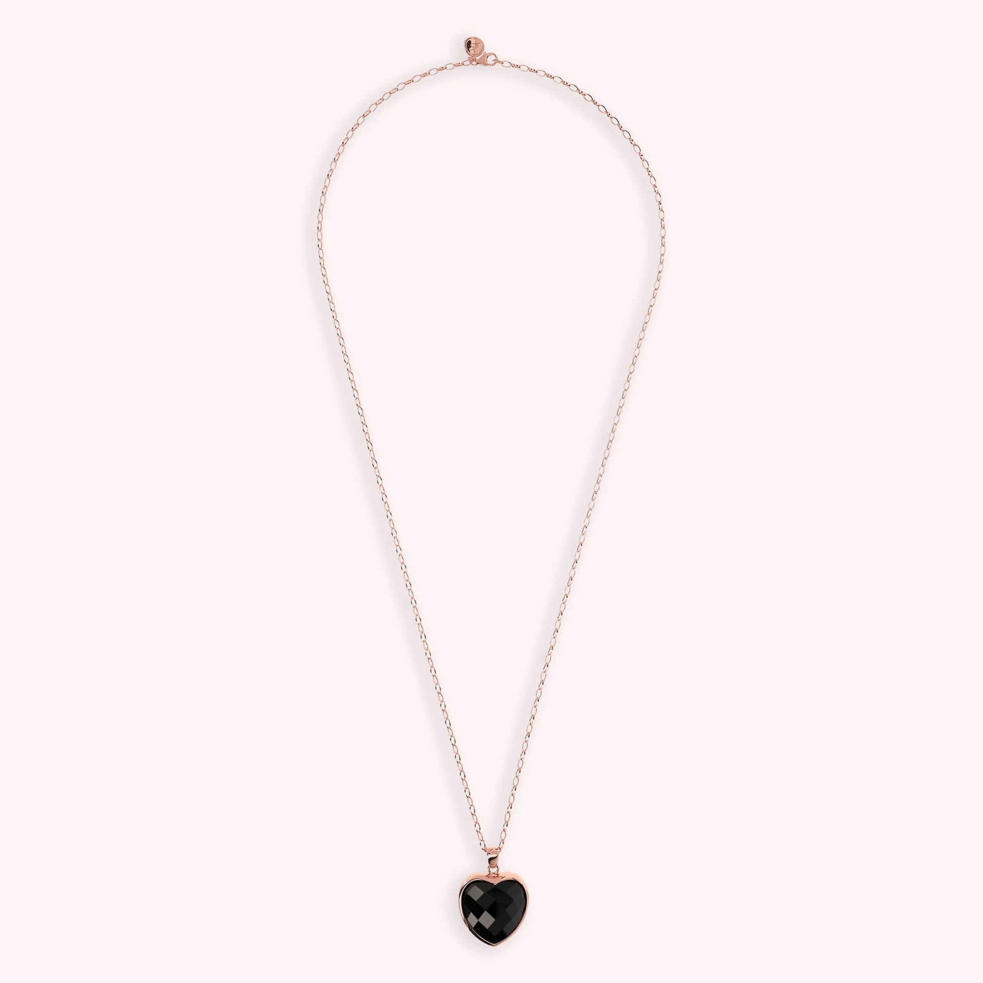 Collana Lunga con Pendente Cuore in Pietra Naturale