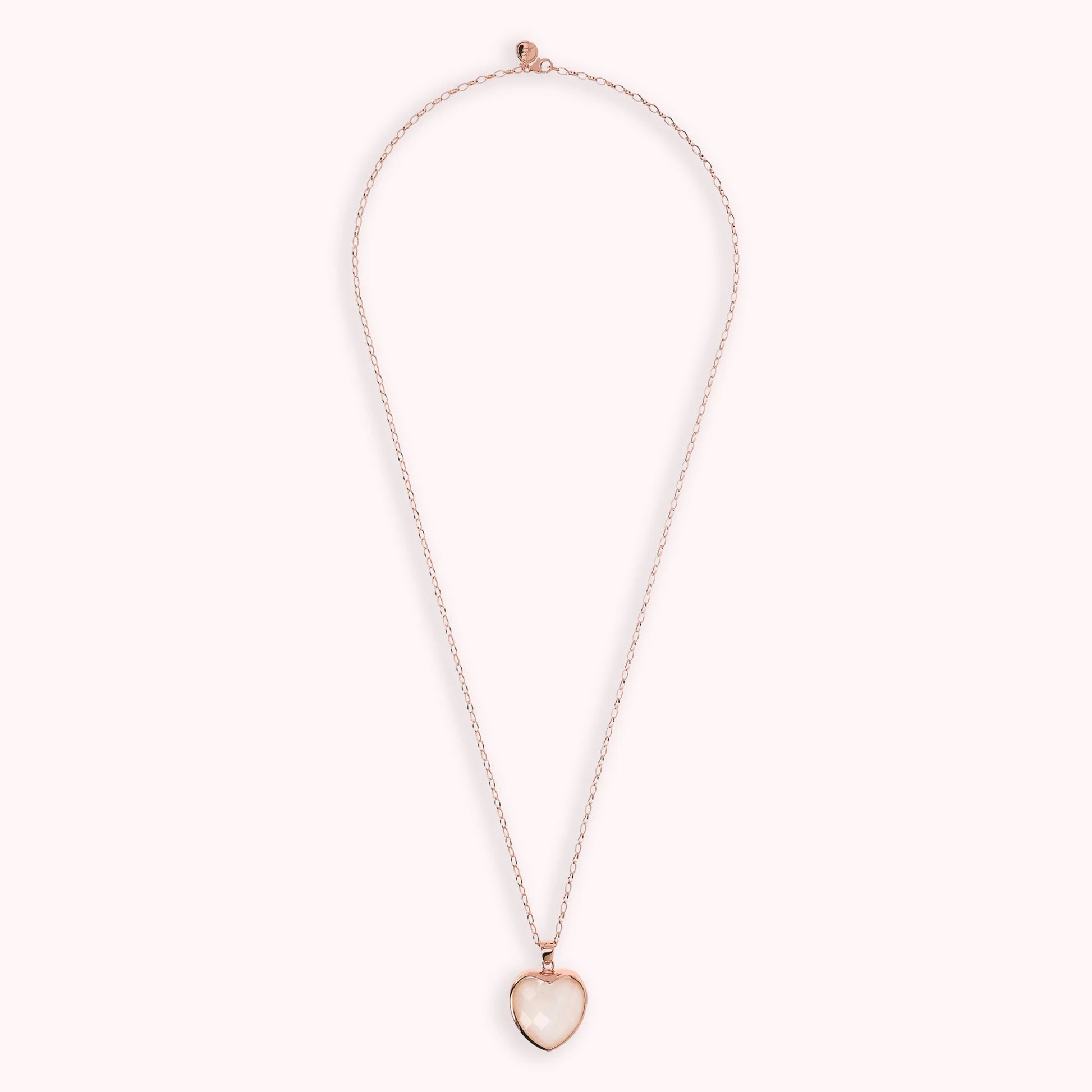 Collana Lunga con Pendente Cuore in Pietra Naturale
