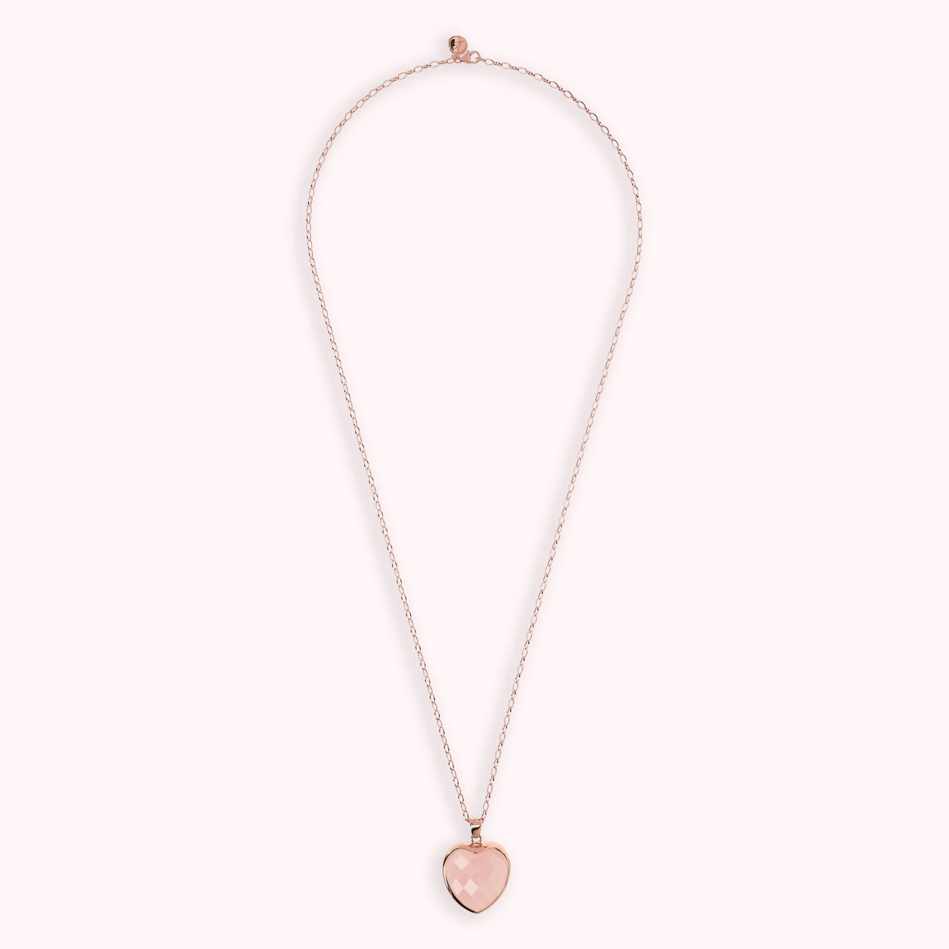 Collana Lunga con Pendente Cuore in Pietra Naturale